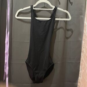 Mirella Black Leotard cross back size women’s Petite